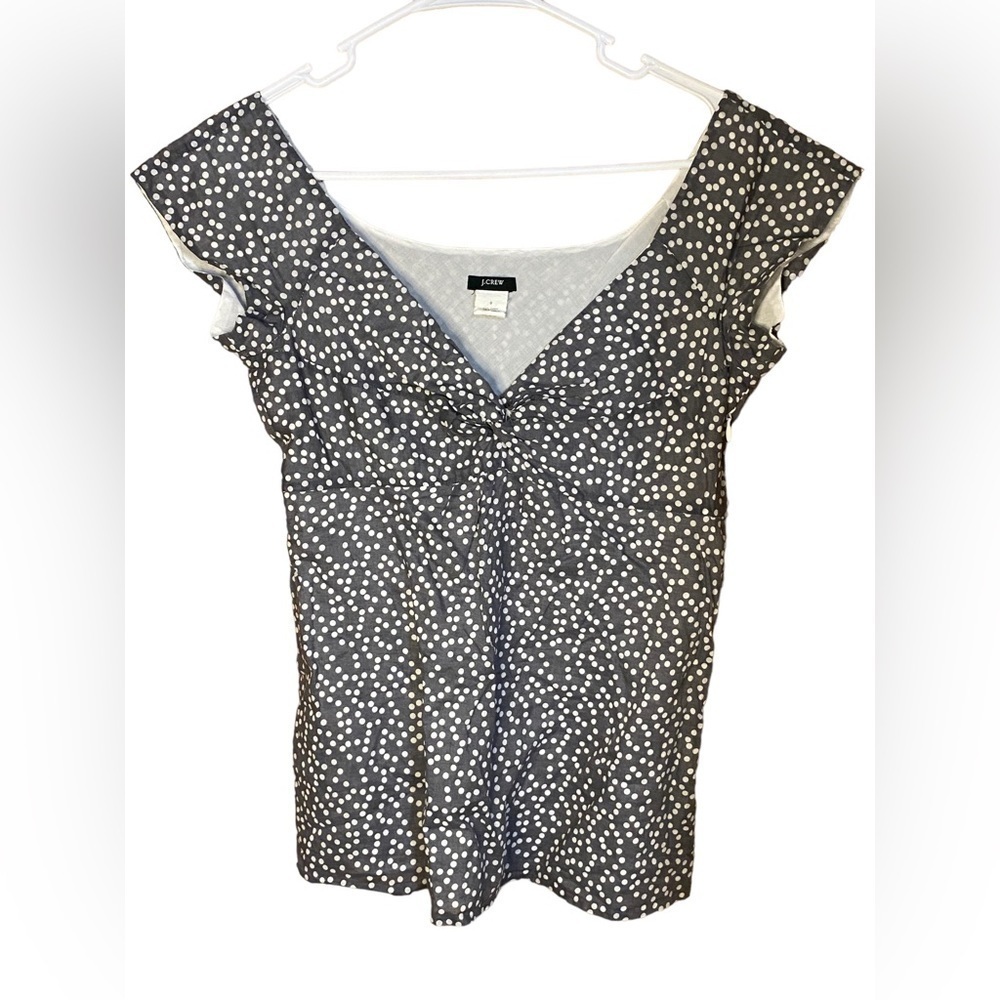 J Crew Polka Dot Top Blouse Womens Size 0 XS